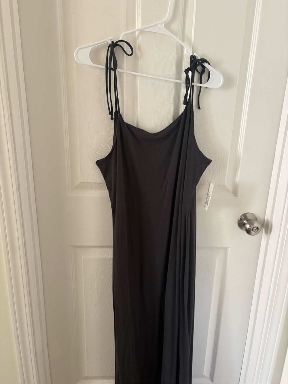 a new day dark gray Tie-Shoulder Maxi Dress